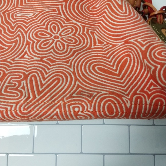 Dooney and Bourke coral canvas spring satchel - Picture 4 of 6